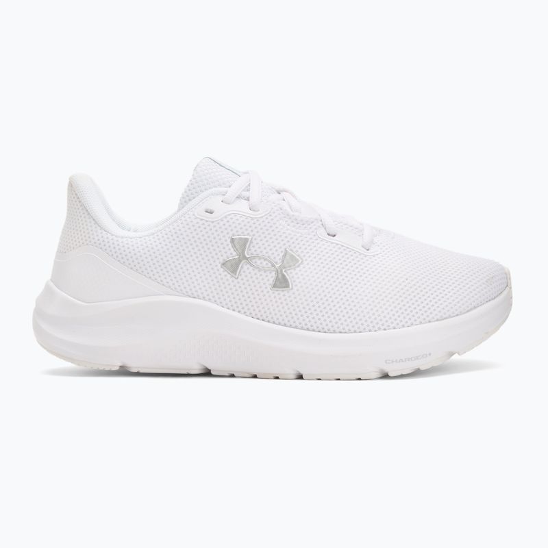 Buty do biegania damskie Under Armour Charged Pursuit 4 white/white/metallic silver 2