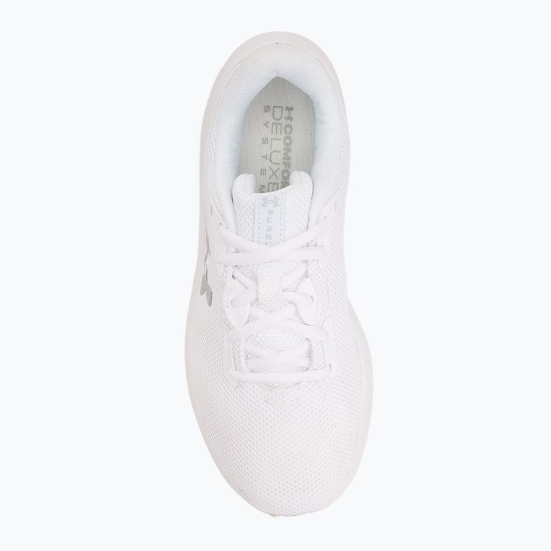 Buty do biegania damskie Under Armour Charged Pursuit 4 white/white/metallic silver 5