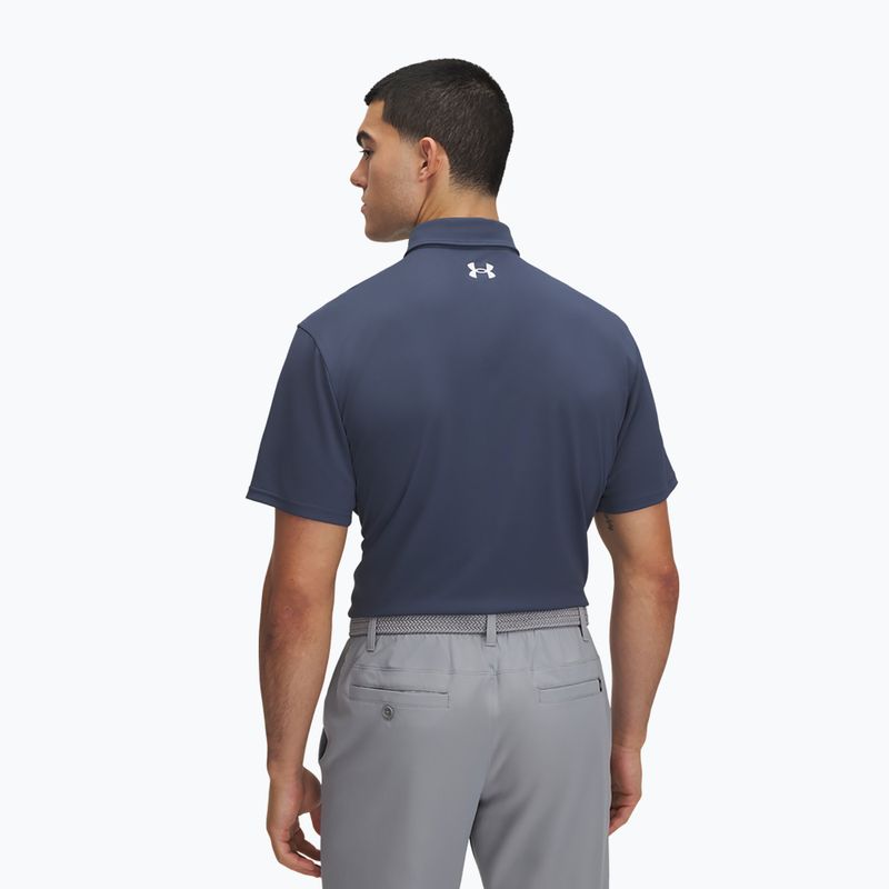 Koszulka polo męska Under Armour Tee To Green Pique Polo downpour gray/white 2