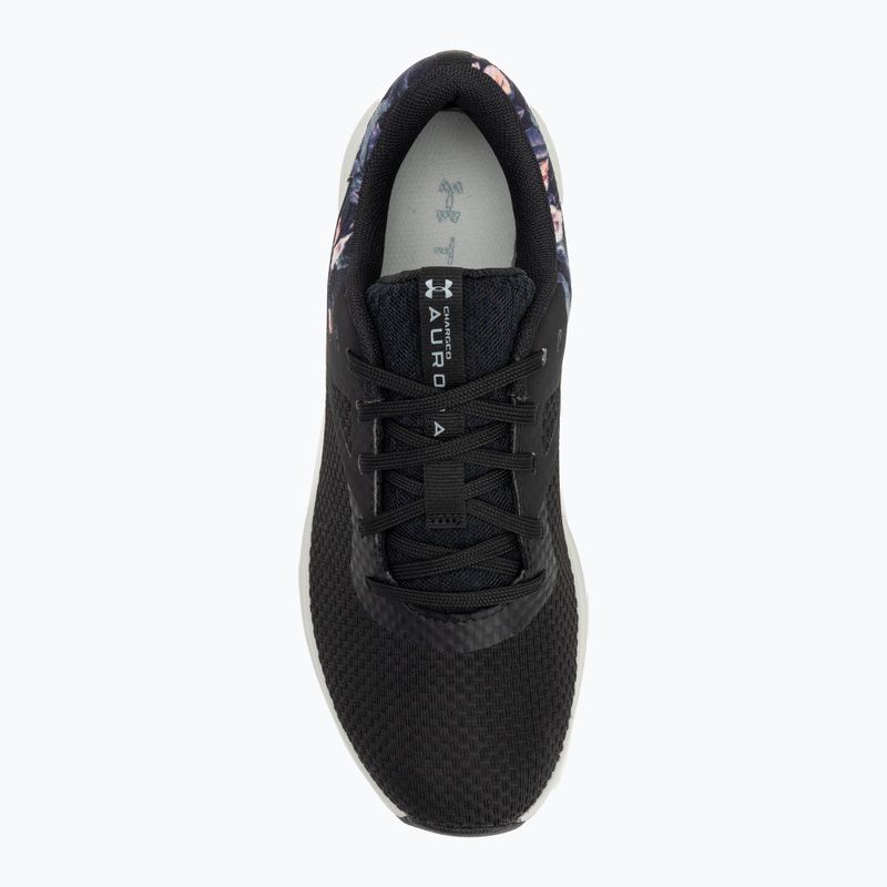Buty treningowe damskie Under Armour Charged Aurora 2+ black/hydro green/metallic warm silver 5