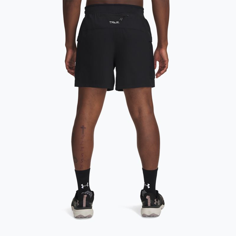 Spodenki do biegania męskie Under Armour Trail Run 5" black/reflective 3