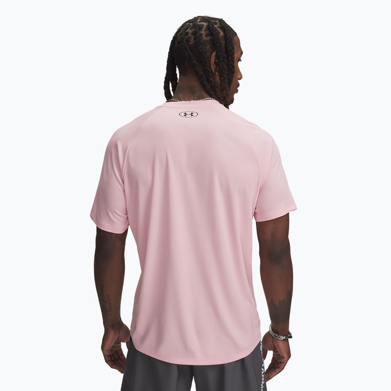 Koszulka treningowa męska Under Armour Tech Textured prime pink/black 2