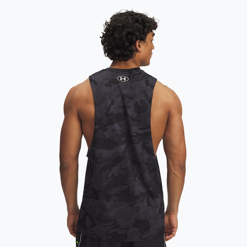 Koszulka męska Under Armour Project Rock Camo Tank anthracite/black/hyper green 2