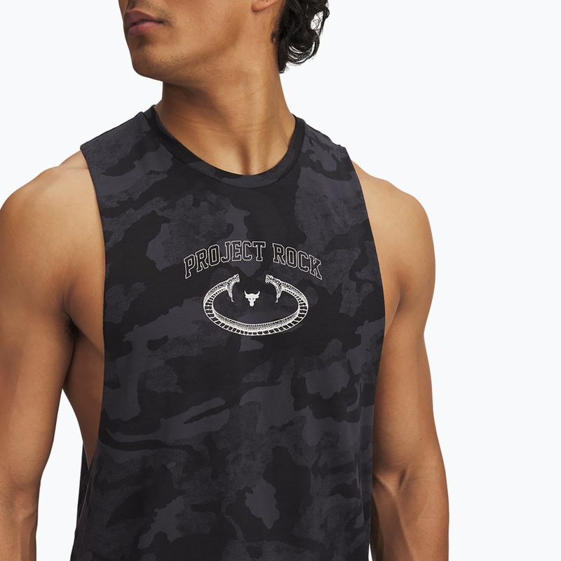 Koszulka męska Under Armour Project Rock Camo Tank anthracite/black/hyper green 3