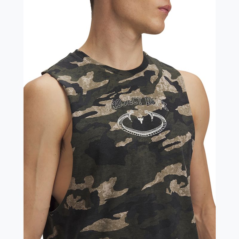 Koszulka męska Under Armour Project Rock Camo Tank city khaki/baroque green/white clay 3