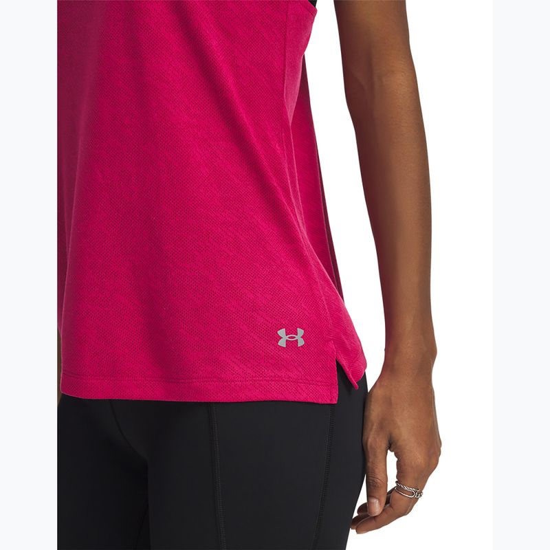 Koszulka do biegania damska Under Armour Launch Camo Singlet shaded fuchsia/reflective 3