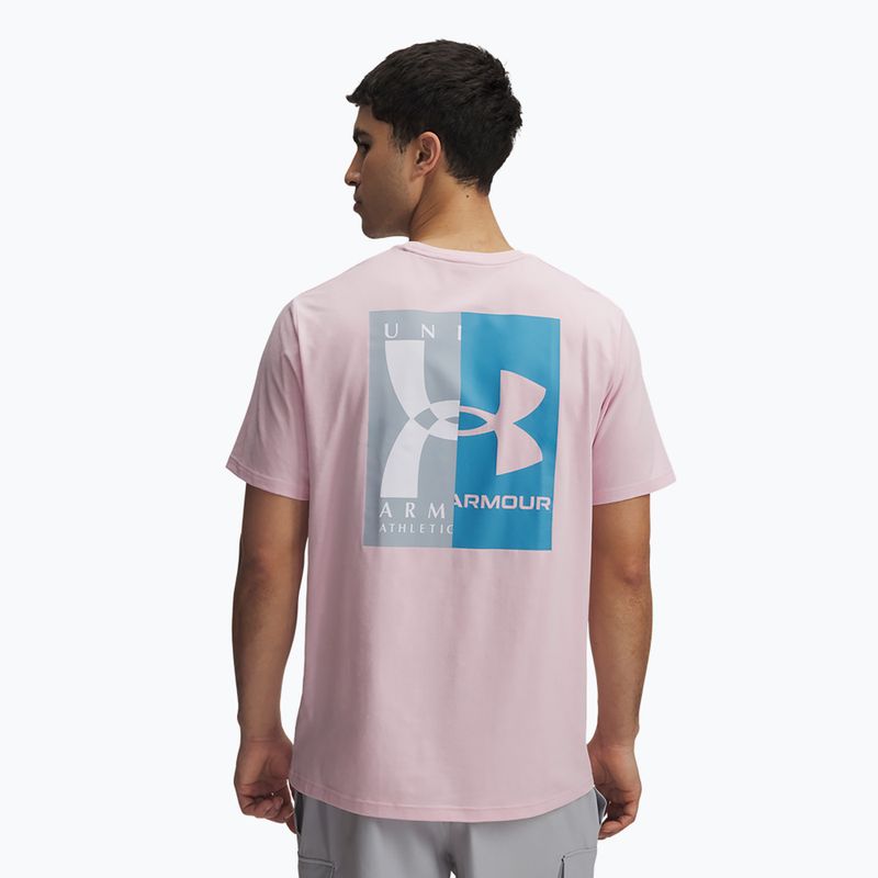 Koszulka męska Under Armour 60/40S Evol Logo prime pink/ether blue/white 2