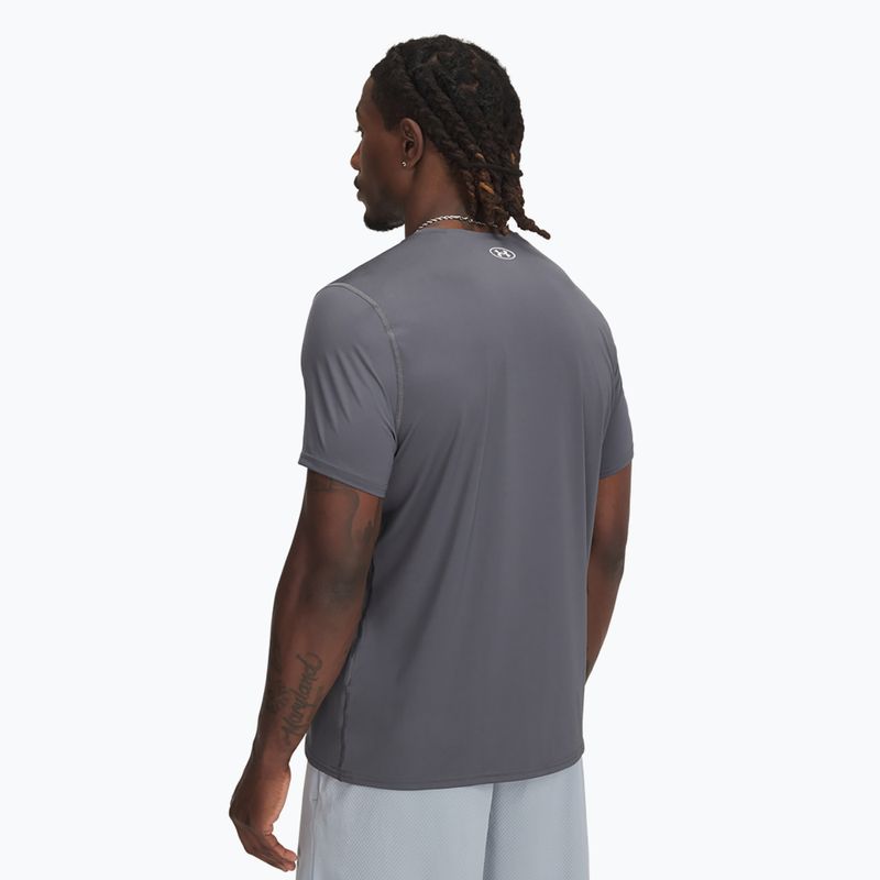 Koszulka treningowa męska Under Armour HeatGear Fitted castlerock/white 2