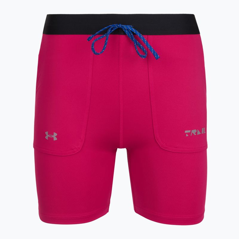 Spodenki damskie Under Armour Trail Run Fitted shaded fuchsia/black