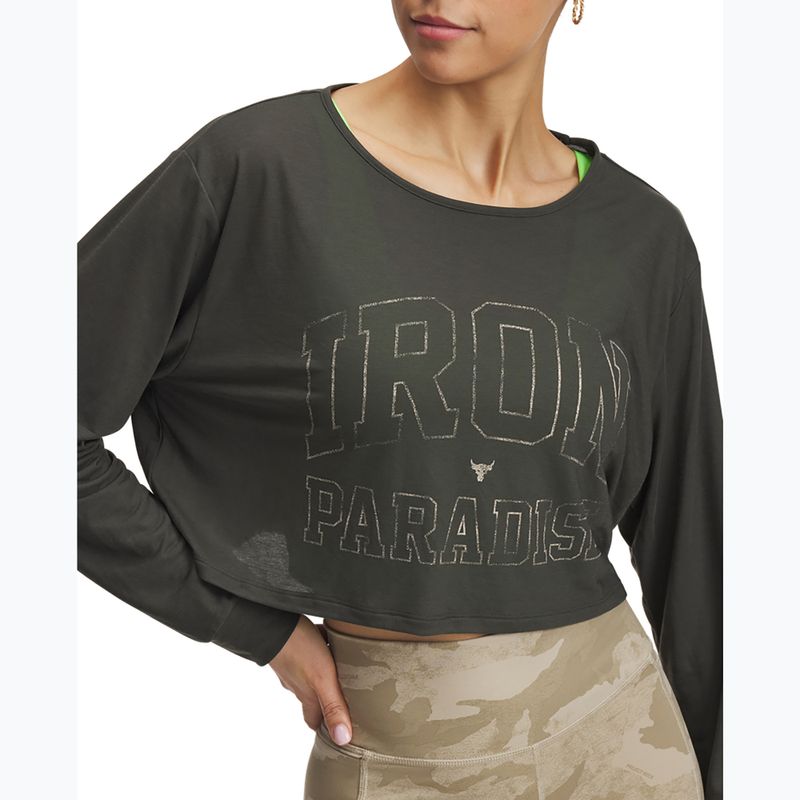 Longsleeve damski Under Armour Project Rock IP baroque green/city khaki/city khaki 4