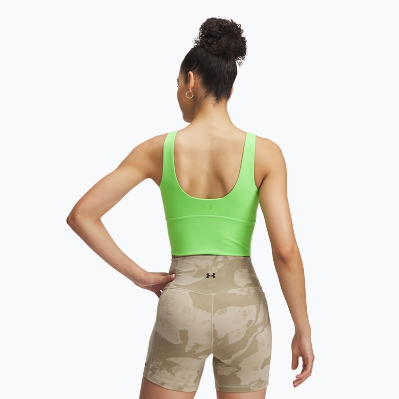 Biustonosz treningowy Under Armour Project Rock Fitted Bra Tank cyber green/cyber green 3