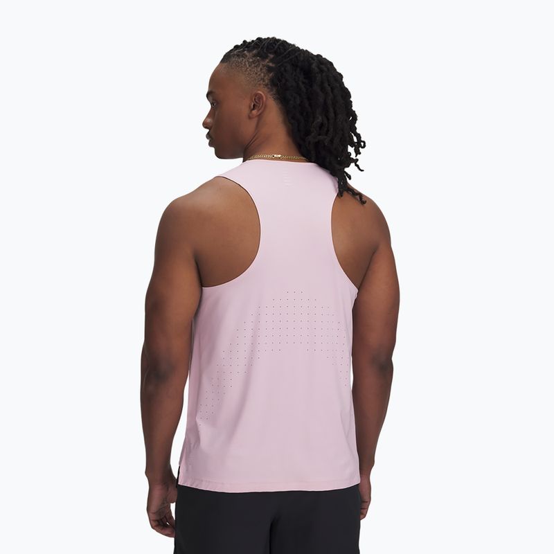 Koszulka do biegania męska Under Armour Launch Elite Singlet prime pink/reflective 2