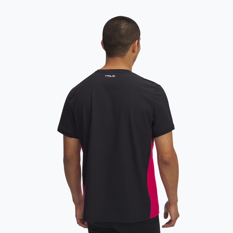 Koszulka do biegania męska Under Armour Trail Run Zip black/shaded fuchsia/reflective 2