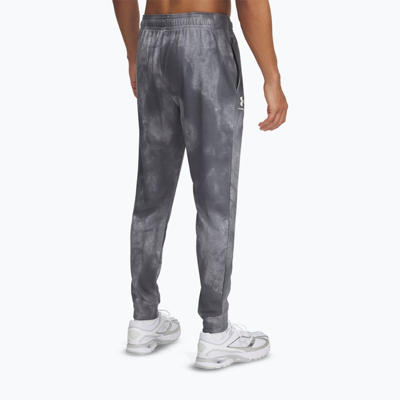 Spodnie męskie Under Armour Rival Terry Printed Jogger castlerock/onyx white 3