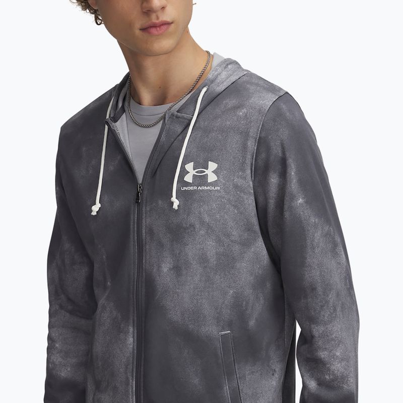 Bluza męska Under Armour Rival Terry Printed FZ castlerock/onyx white 3