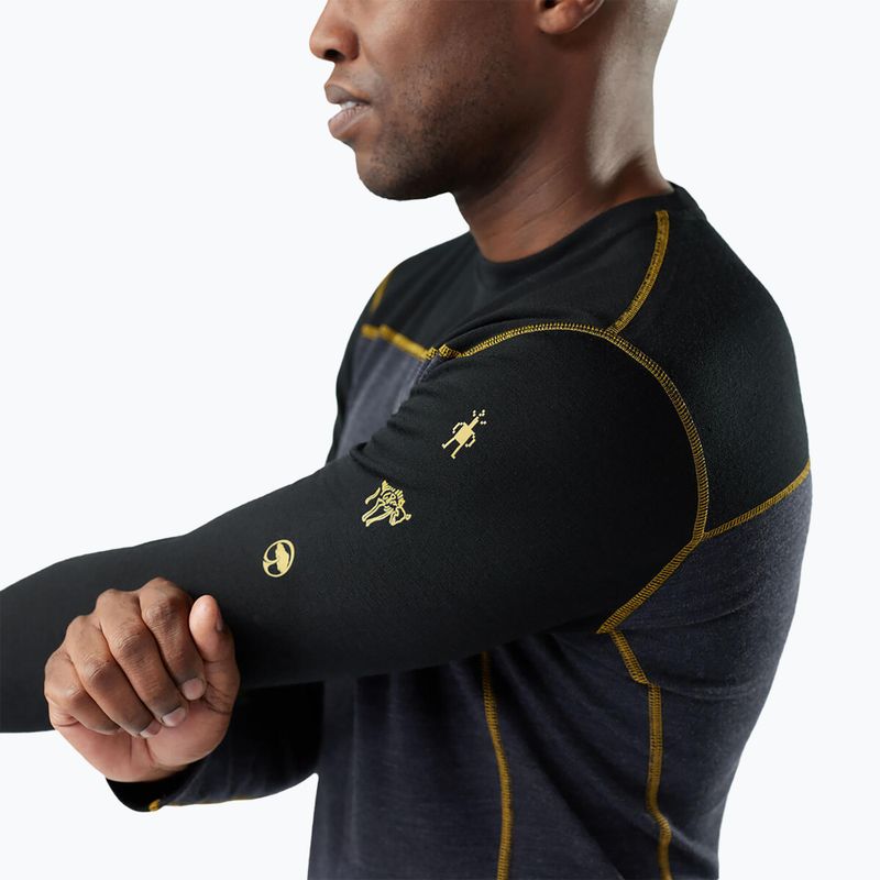Longsleeve termoaktywny męski Smartwool Classic Thermal Merino Base Layer Colorblock Crew Boxed charcoal/honey gold 3