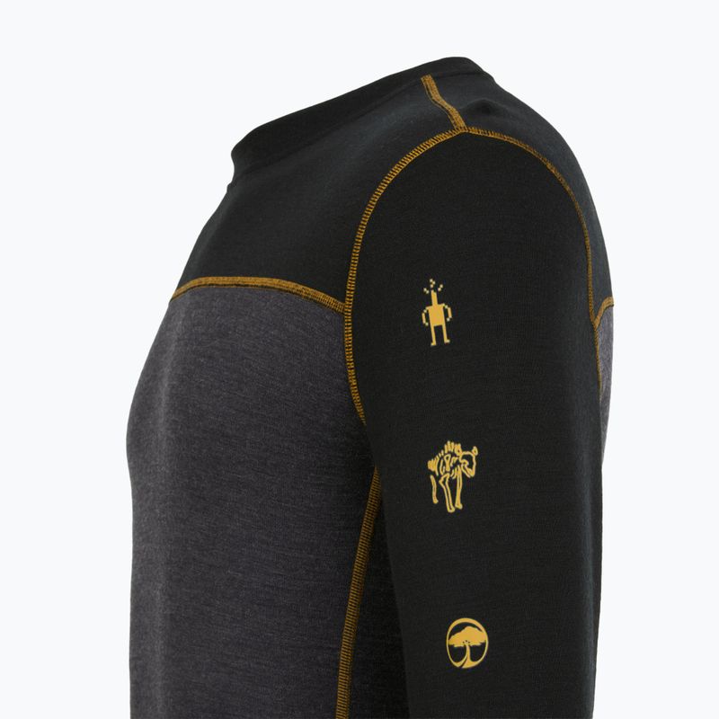 Longsleeve termoaktywny męski Smartwool Classic Thermal Merino Base Layer Colorblock Crew Boxed charcoal/honey gold 6