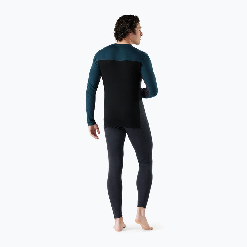 Longsleeve termoaktywny męski Smartwool Classic Thermal Merino Base Layer Colorblock Crew Boxed twilling blue/black 2