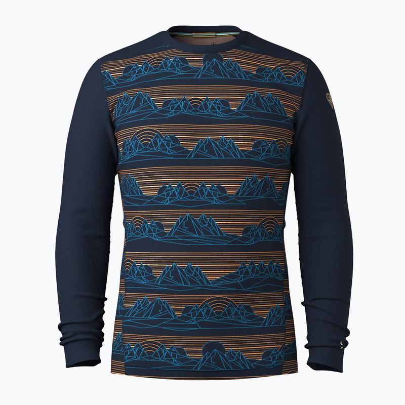 Longsleeve termoaktywny męski Smartwool Merino 250 Baselayer Crew Boxed deep navy geo peaks 3