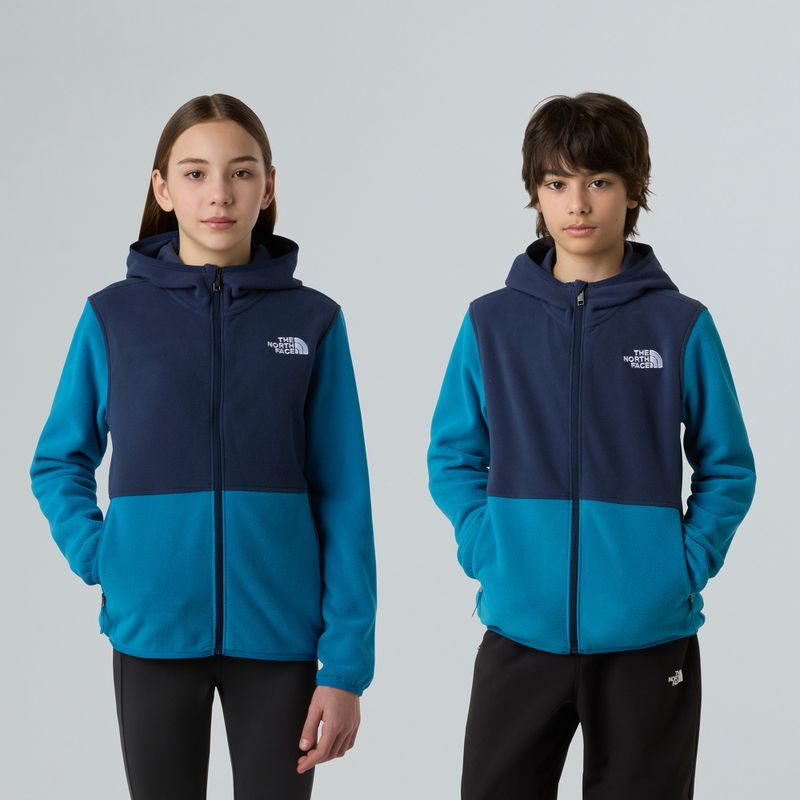 Bluza polarowa dziecięca The North Face Teen Glacier Full Zip Hoodie dusk blue/summit navy 3
