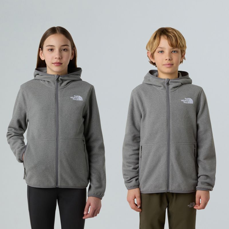 Bluza polarowa dziecięca The North Face Teen Glacier Full Zip Hoodie mid grey heather 3