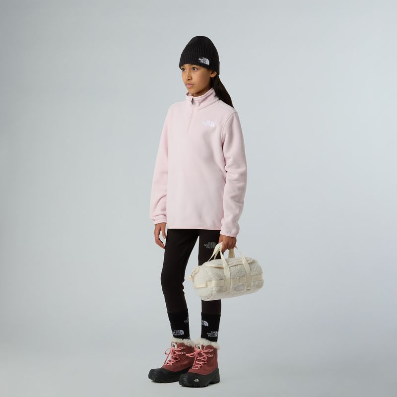 Bluza polarowa dziecięca The North Face Teen Glacier 1/4 Zip pale blossom 4