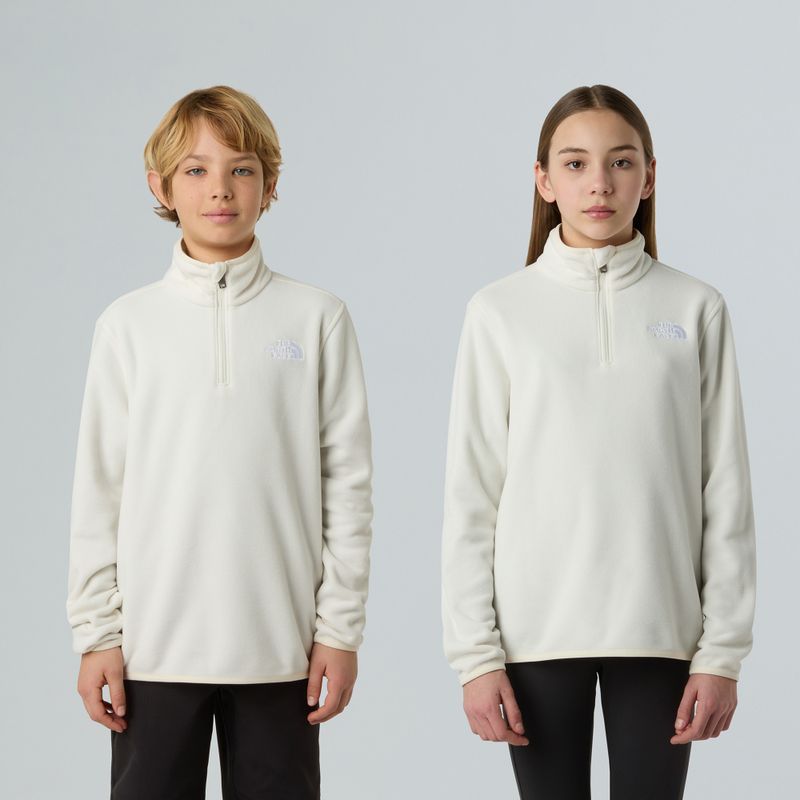 Bluza polarowa dziecięca The North Face Teen Glacier 1/4 Zip wine dune 3