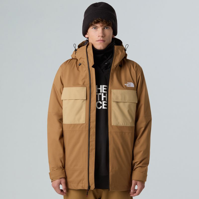 Kurtka snowboardowa męska The North Face Fourbarrel Triclimate utility brown/khaki 5