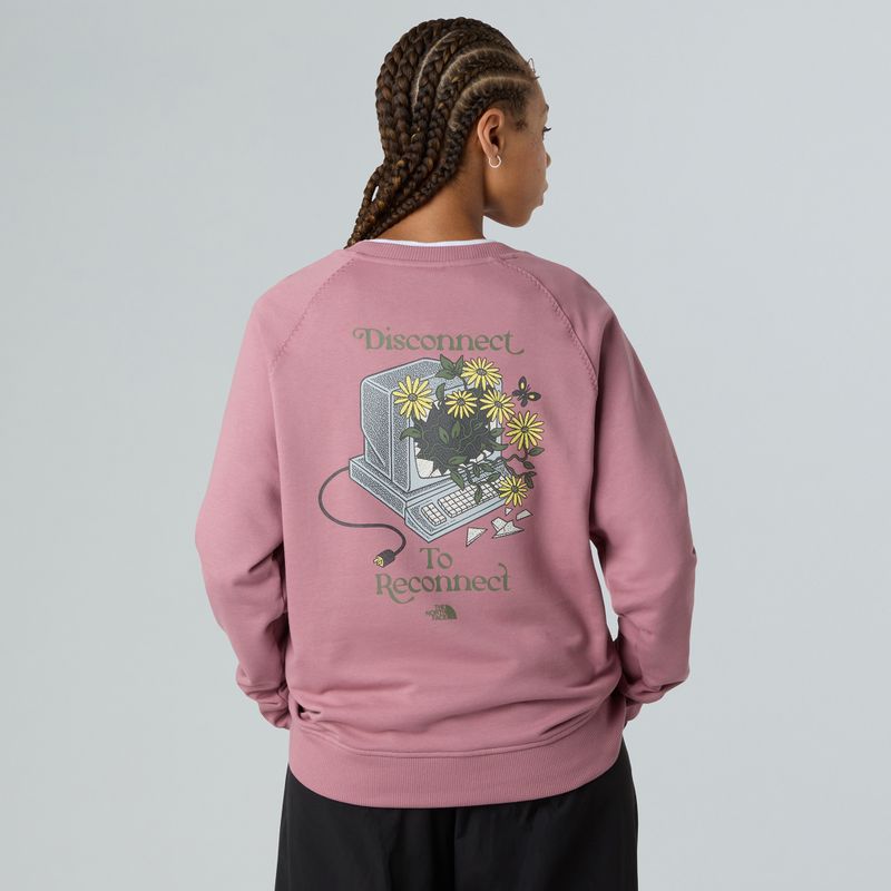 Bluza damska The North Face Connect Relaxed Crew Graphic nostalgia rose 2