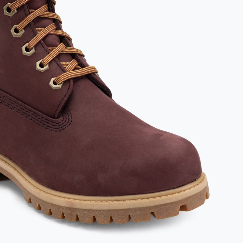Buty męskie Timberland Premium 6 Inch Lace Up Waterproof burgundy nubuck 7