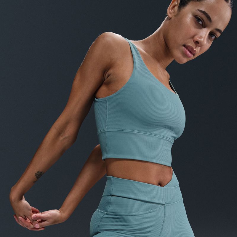 Biustonosz treningowy Nike Zenvy Rib Light Support smokey blue/white 5