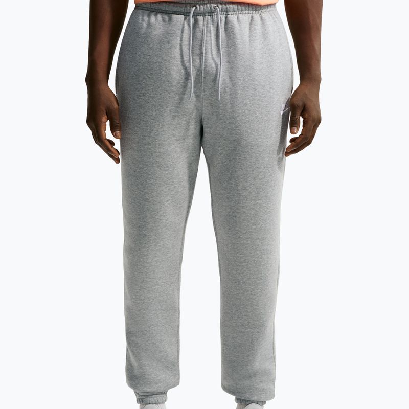 Spodnie męskie Nike Club Cuffed Brushed dark grey heather/light smoke grey/white