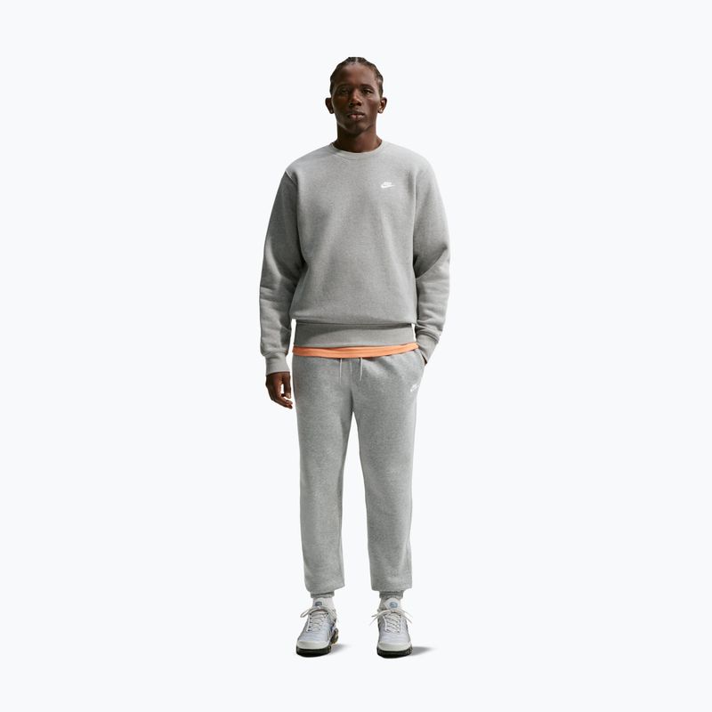Spodnie męskie Nike Club Cuffed Brushed dark grey heather/light smoke grey/white 2