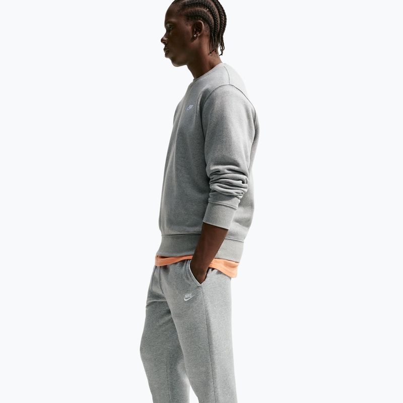 Spodnie męskie Nike Club Cuffed Brushed dark grey heather/light smoke grey/white 4