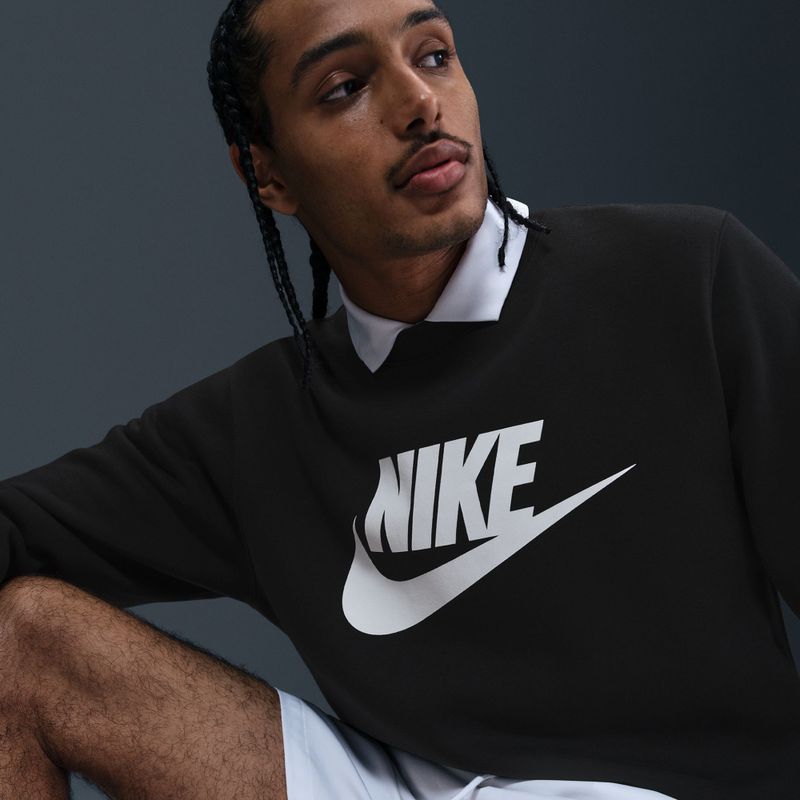 Bluza męska Nike Sportswear Club Graphic Fleece Crew black/white 6