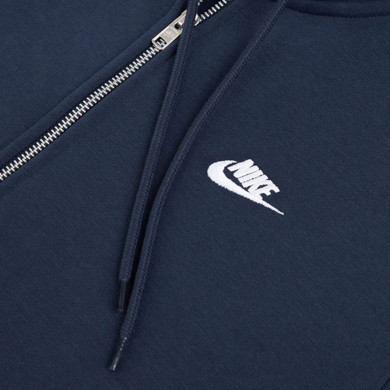 Bluza męska Nike Club Full Zip Hoodie obsidian/obsidian/white 8