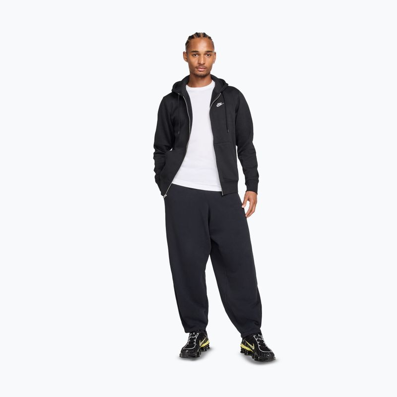 Bluza męska Nike Club Full Zip Hoodie black/black/white 2