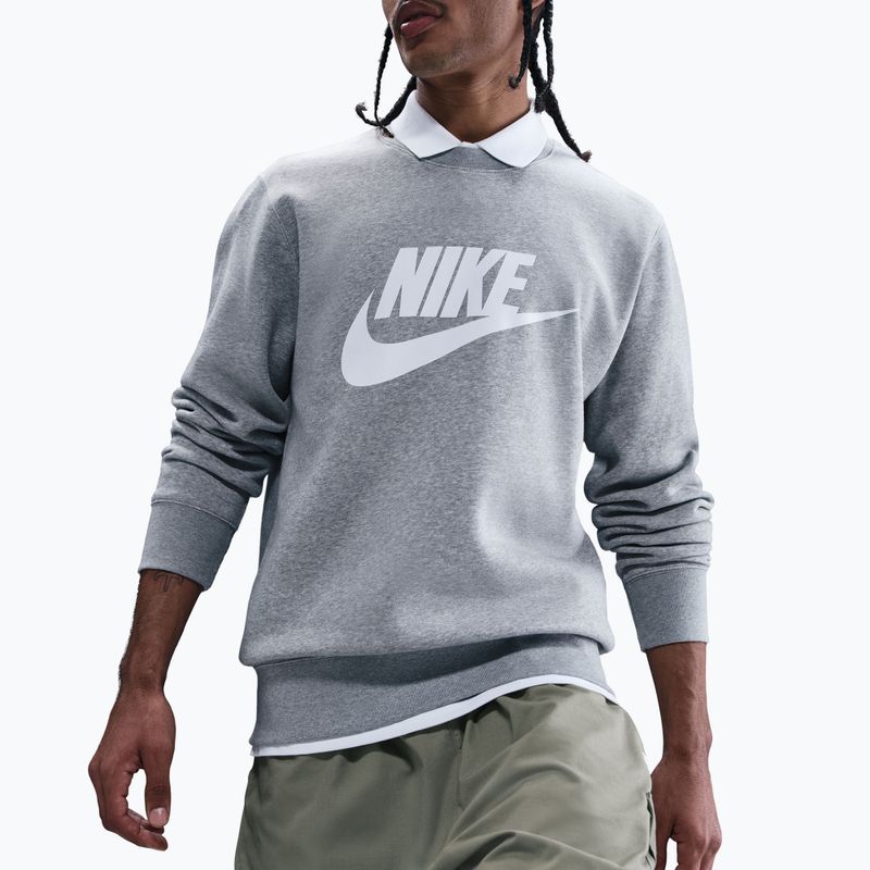 Bluza męska Nike Sportswear Club Graphic Fleece Crew dark grey heather/white 4