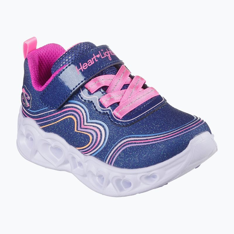 Buty dziecięce SKECHERS Heart Lights Retro Hearts navy leather/multi trim 9