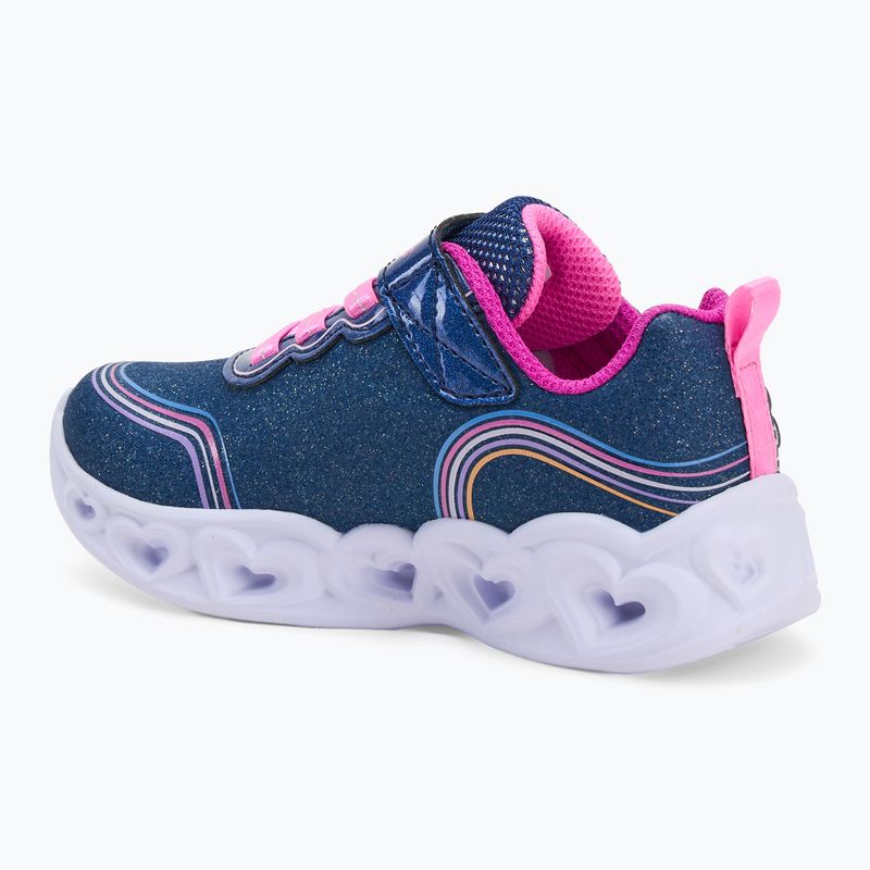 Buty dziecięce SKECHERS Heart Lights Retro Hearts navy leather/multi trim 3