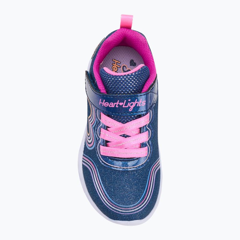 Buty dziecięce SKECHERS Heart Lights Retro Hearts navy leather/multi trim 5
