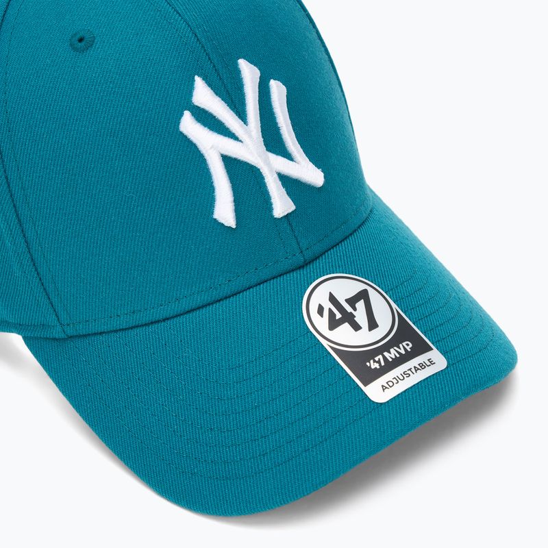 Czapka z daszkiem 47 Brand MLB New York Yankees MVP dark teal 3