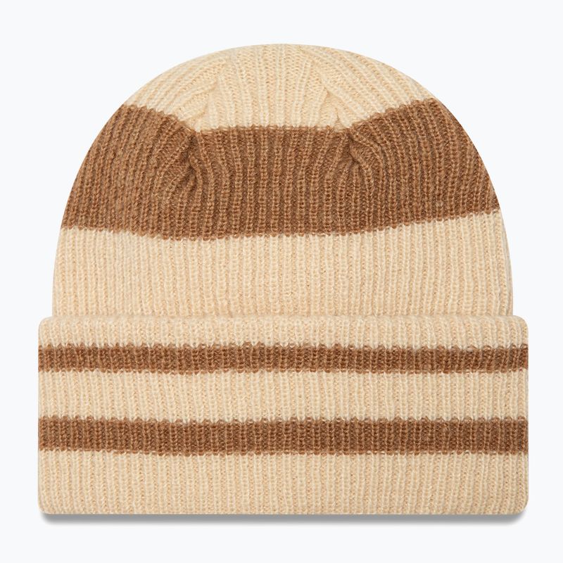 Czapka zimowa damska New Era Stripe Cuff Knit Beanie beige 2