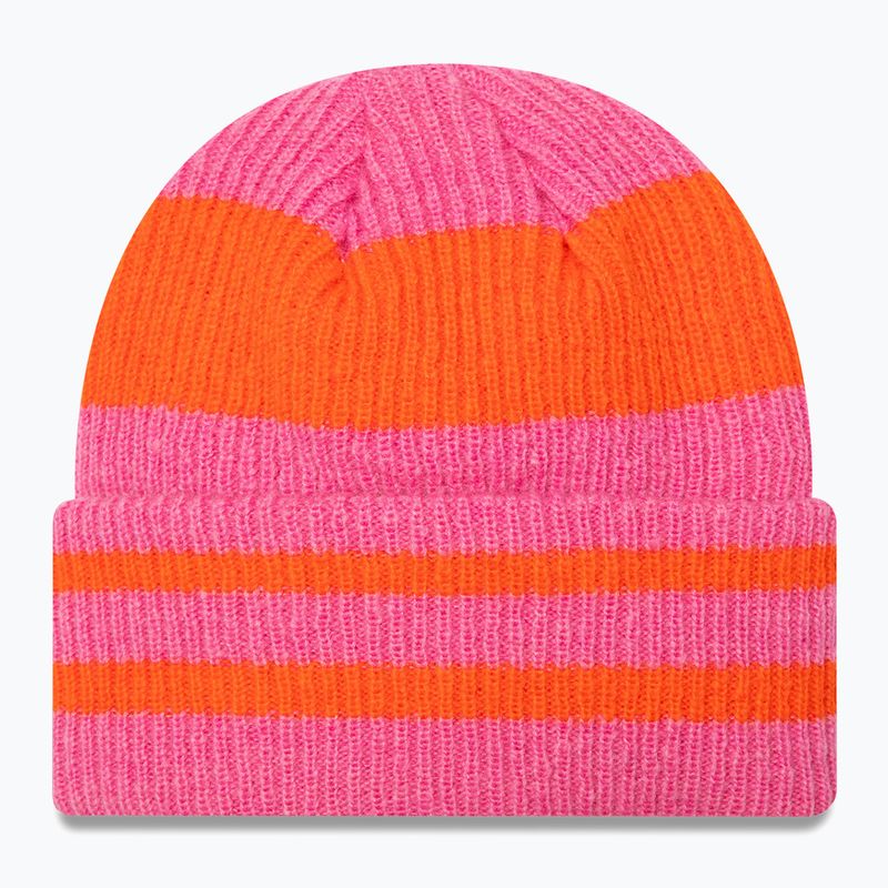 Czapka zimowa damska New Era Stripe Cuff Knit Beanie pastel pink 2