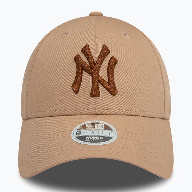 Czapka z daszkiem damska New Era Metallic 9FORTY New York Yankees beige 3
