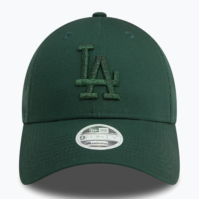 Czapka z daszkiem damska New Era Metallic 9FORTY Los Angeles Dodgers dark green 3