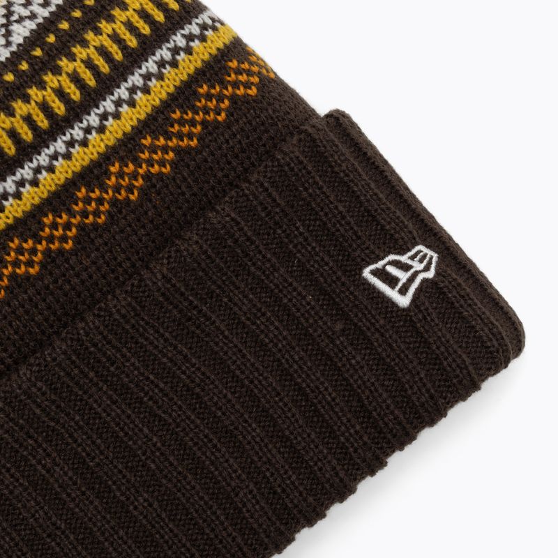 Czapka zimowa damska New Era Rail Isle Cuff Knit Beanie dark brown 3