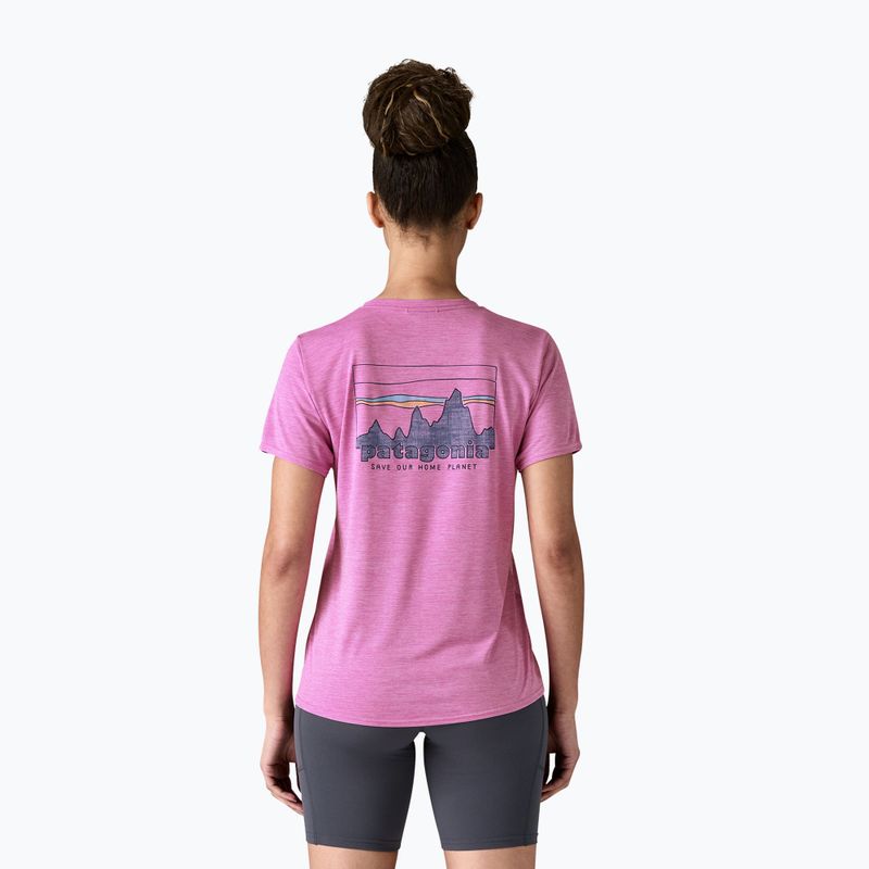 Koszulka damska Patagonia Cap Cool Daily Graphic Shirt '73 skyline/brisk purple x-dye 3