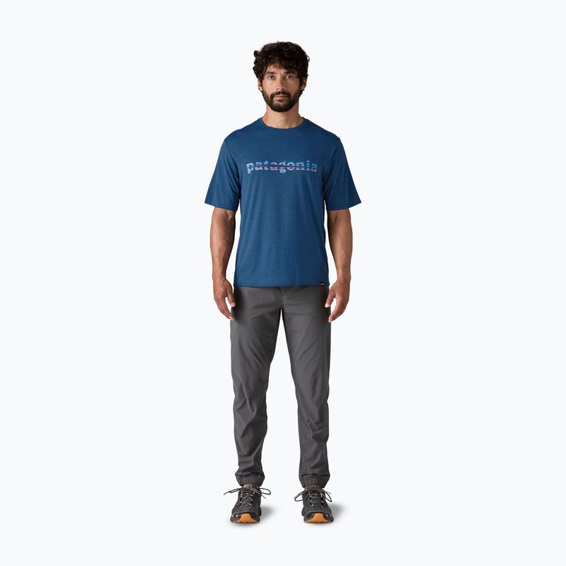 Koszulka męska Patagonia Cap Cool Daily Graphic Shirt '73 text logo/clement blue x-dye 2