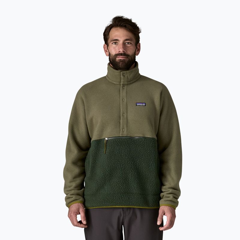 Bluza trekkingowa męska Patagonia Retro Pile 1/2 Snap P/O old growth green